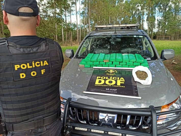 Bolsa com maconha foi localizada pelo DOF em plantação de milho