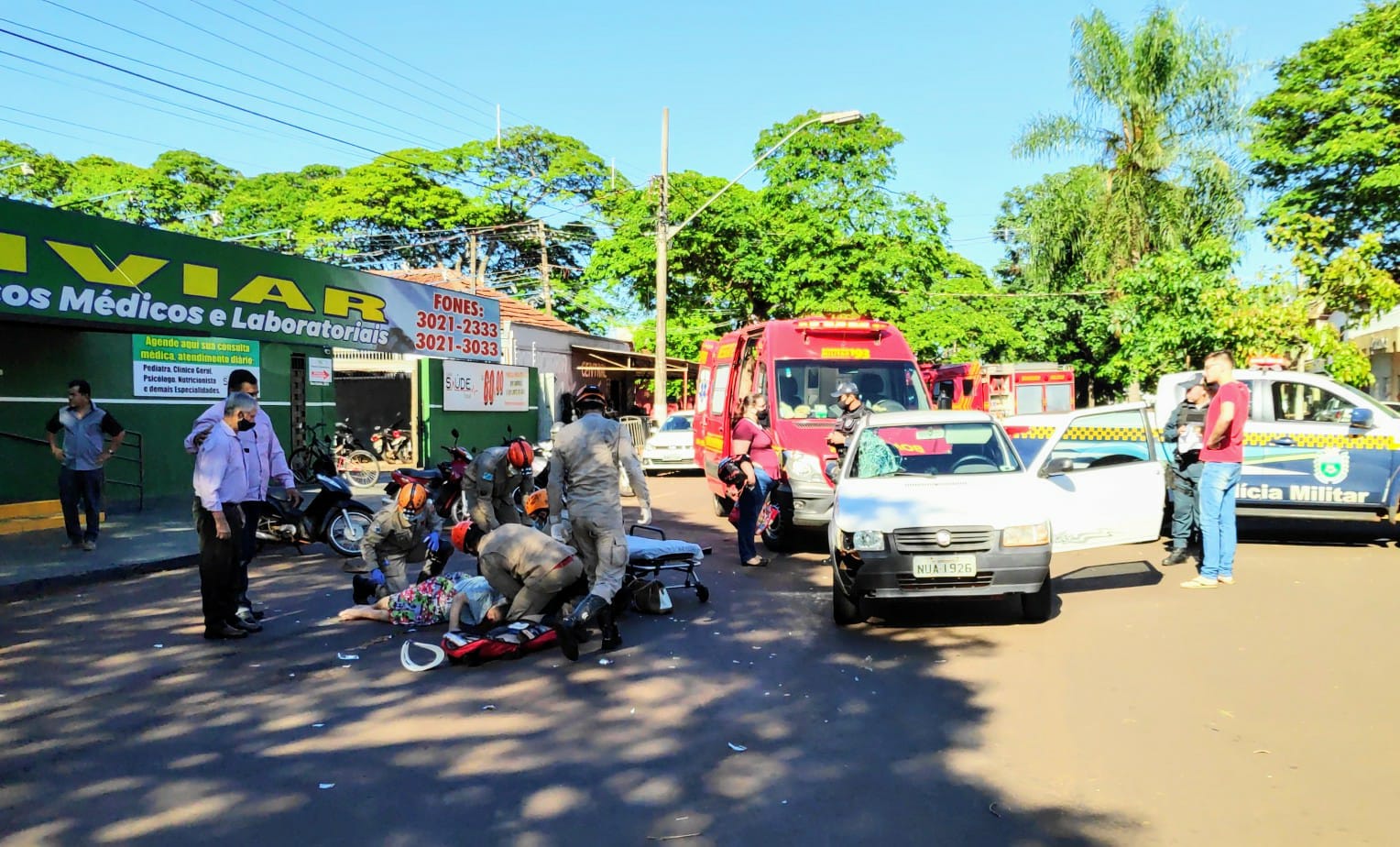 Atropelada por Uno, idosa sofre traumatismo craniano em Dourados