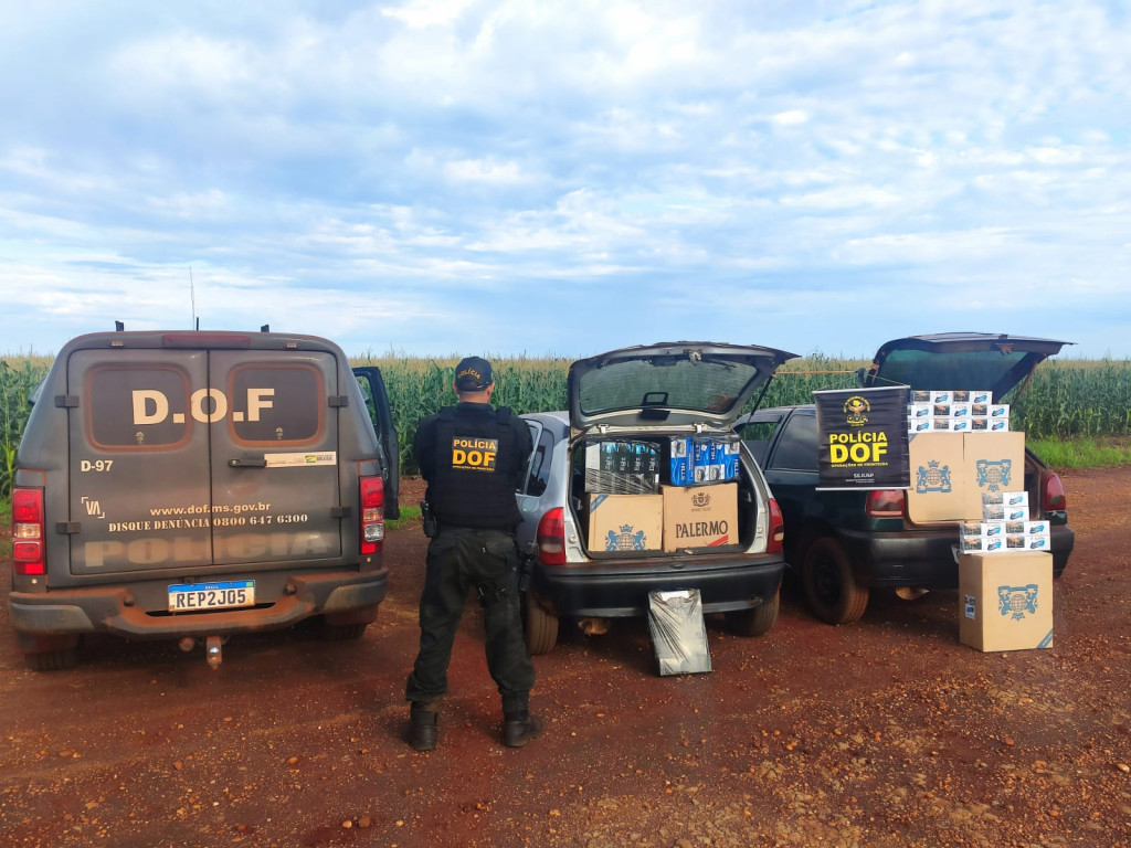 Três são presos pelo DOF com cigarros contrabandeados do Paraguai na BR-463