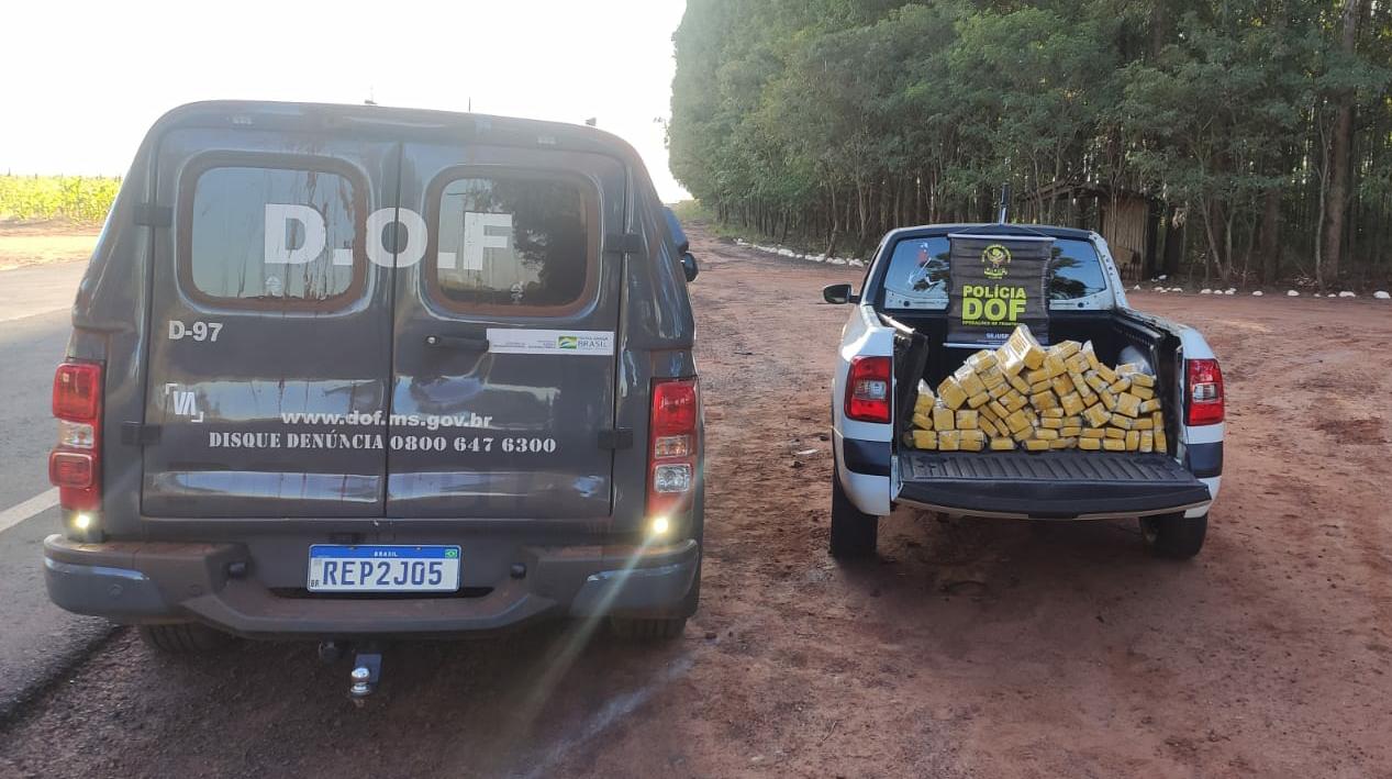 Quase 200 quilos de maconha são apreendidos pelo DOF na MS-289