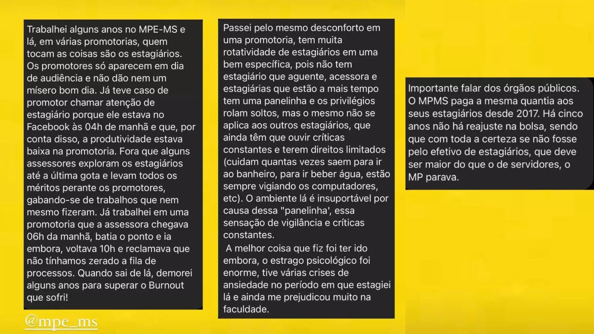 Estagiários denunciam Ministério Público de Mato Grosso do Sul por ‘exploração’ e assédio