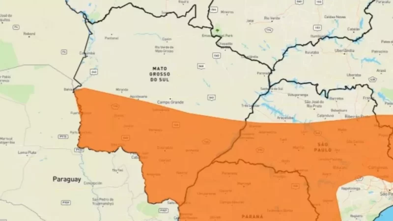 Inmet faz novo alerta de tempestade para MS com previsão de chuva de granizo