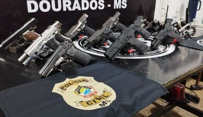 ‘Armas de aluguel’ usadas para crimes em Dourados são apreendias e duas pessoas presas