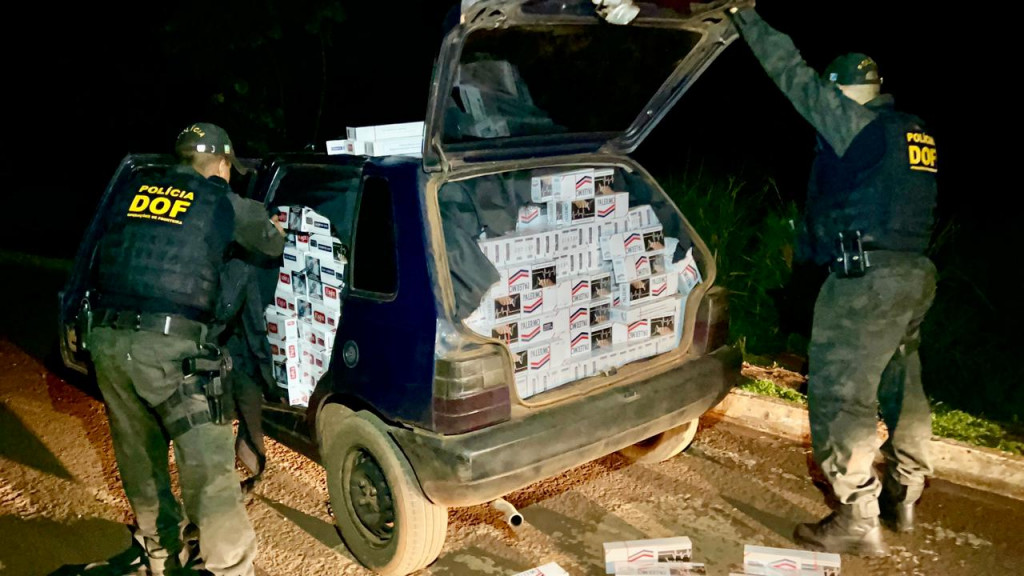 Policiais do DOF apreendem cigarros contrabandeados em Vila Vargas