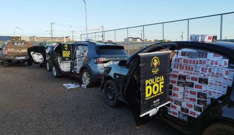 Polícia flagra ‘comboio’ com mais de meio milhão de reais em cigarros 