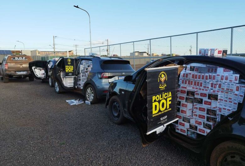 Polícia flagra ‘comboio’ com mais de meio milhão de reais em cigarros 