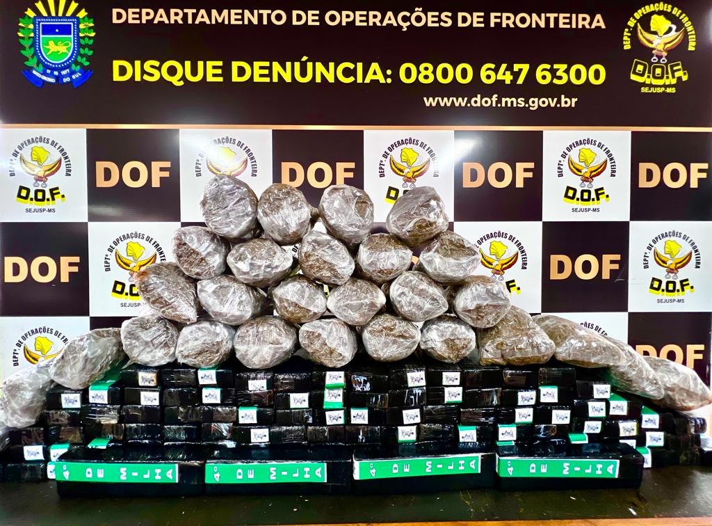 ‘Eu ia guardar para pagar dívida com traficantes’, diz douradense preso com mais de 100 quilos de drogas