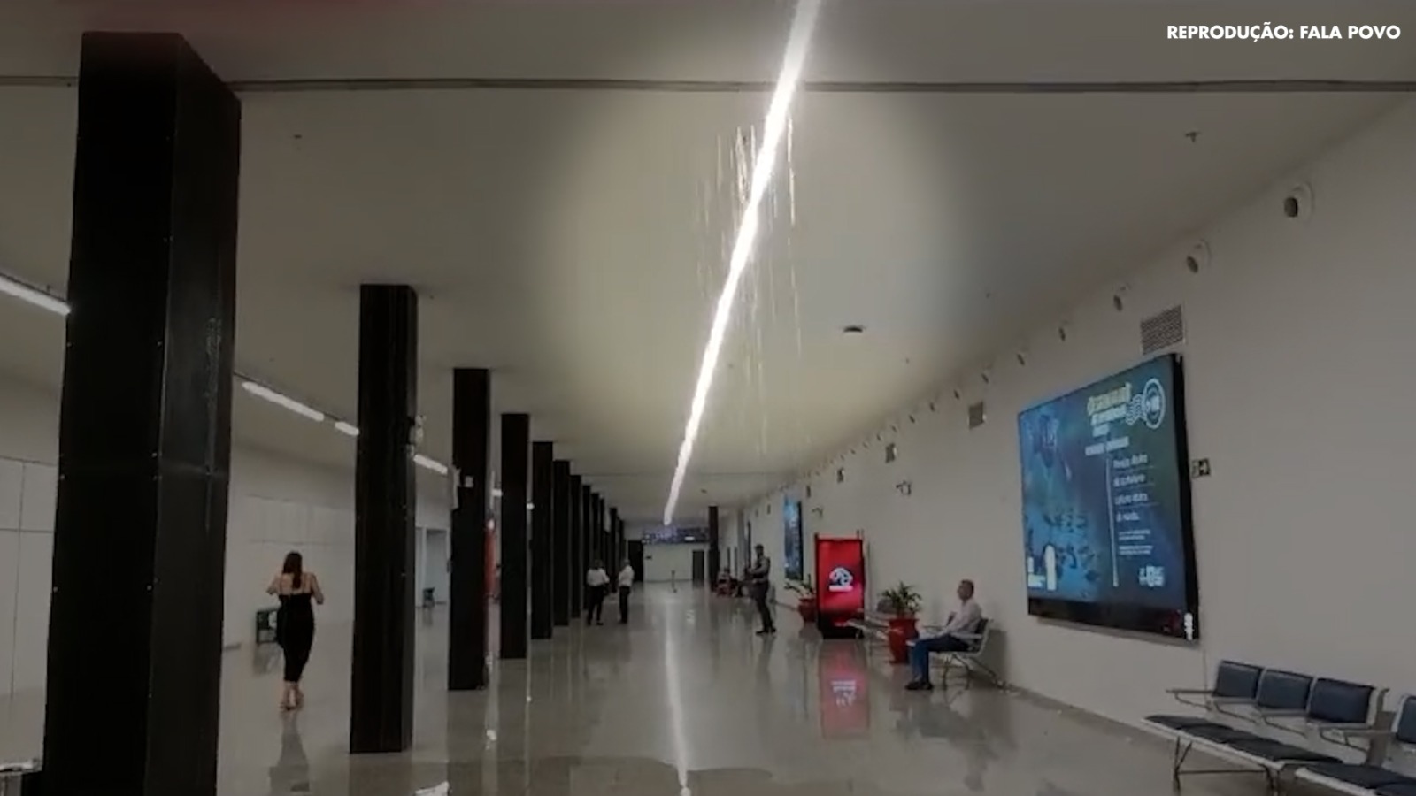 Em poucos minutos, chuva ‘invade’ Aeroporto Internacional em Campo Grande