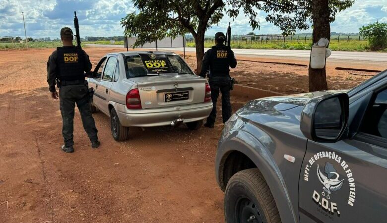 Homem com tornozeleira eletrônica é preso com carro furtado na MS-164