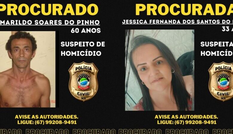 Polícia divulga retratos e busca por pai e filha mandantes de assassinato em MS