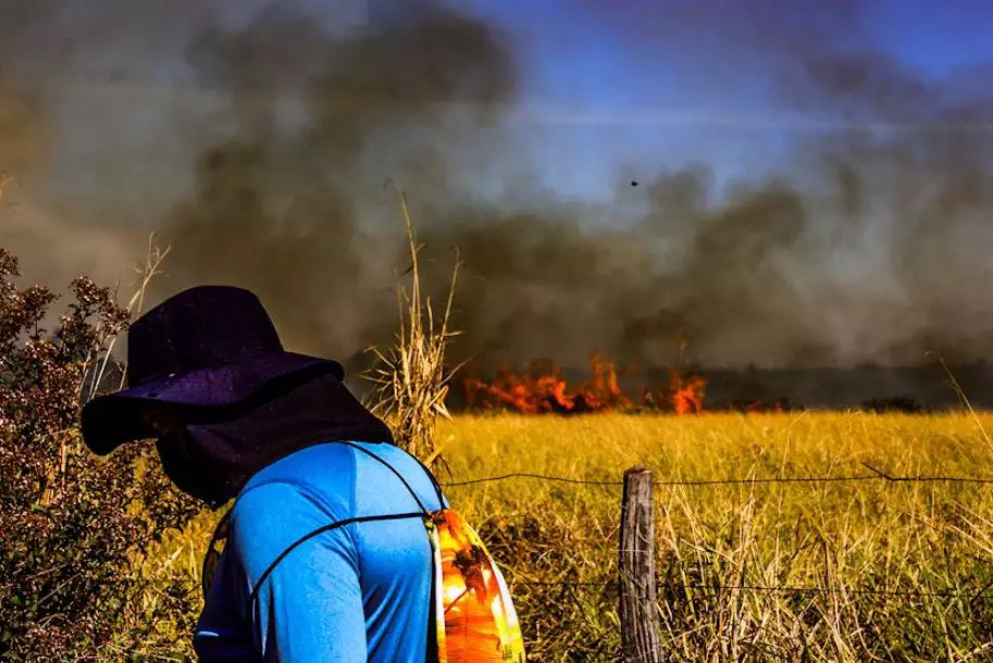 Com fumaça vista a distância, bombeiros combatem três incêndios em Campo Grande