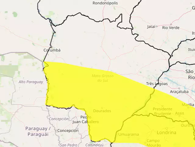 Chuva chega a MS e alerta é para tempestade