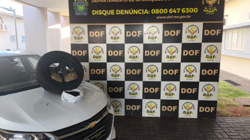 Homem é preso em Dourados transportando droga em pneu