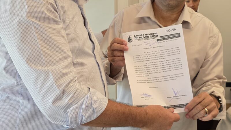Vereador Gessé Pede Curso de Enfermagem para UEMS de Mundo Novo Diretamente ao Governador