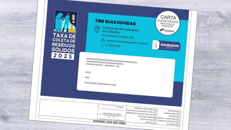 Segunda parcela da Taxa de Lixo em Dourados vence dia 16 de junho