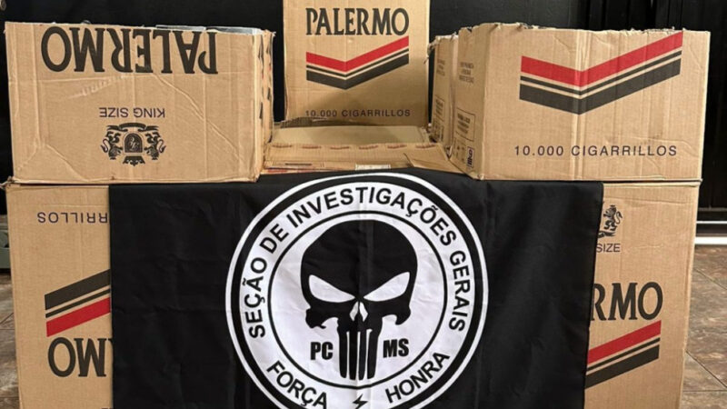 Homem é flagrado descarregando pacotes de cigarros em cidade de MS