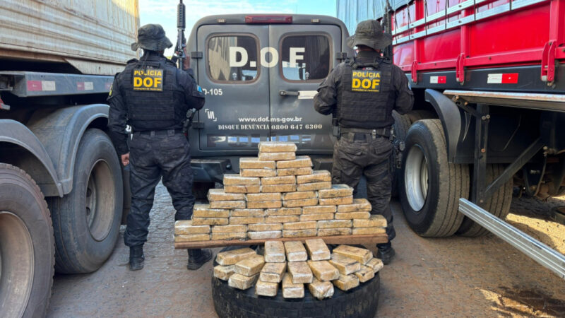 Carreteiro é preso em rodovia de MS com pasta base de cocaína em estepe