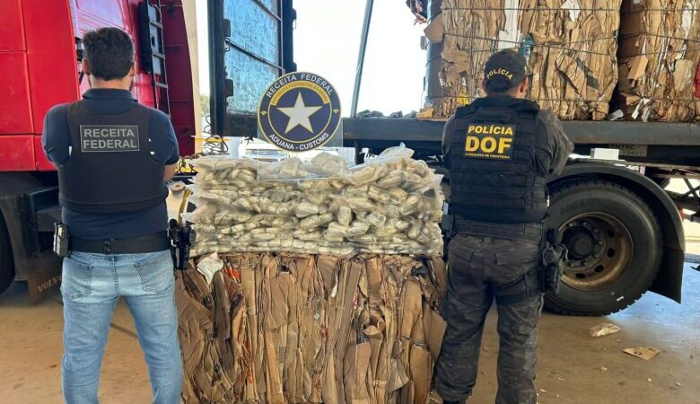 Carreta com materiais recicláveis levava mais de R$ 7,5 milhões em haxixe