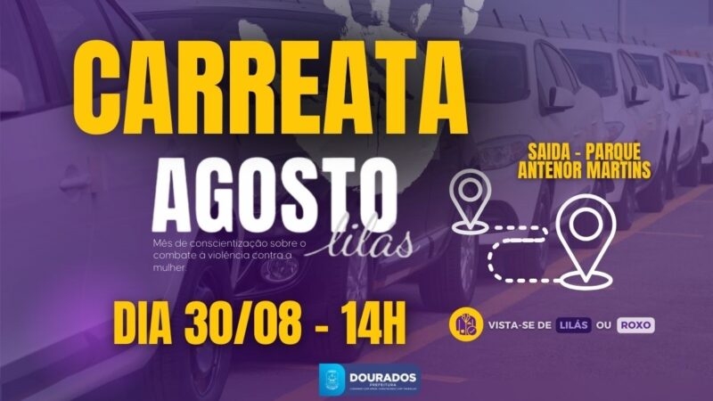 Carreata do Agosto Lilás encerra o mês de enfrentamento à violência contra a mulher