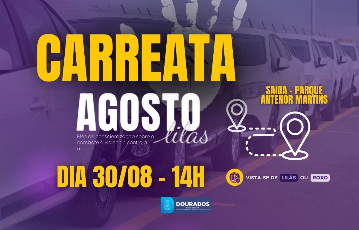 Carreata do Agosto Lilás encerra o mês de enfrentamento à violência contra a mulher