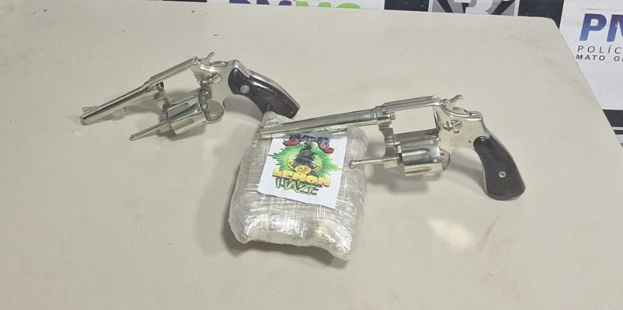 Passageira de carro de aplicativo é presa com armas e skunk