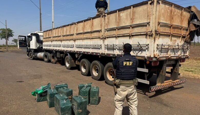 Motorista de caminhão é flagrado transportando 329 kg de cocaína em meio a milho