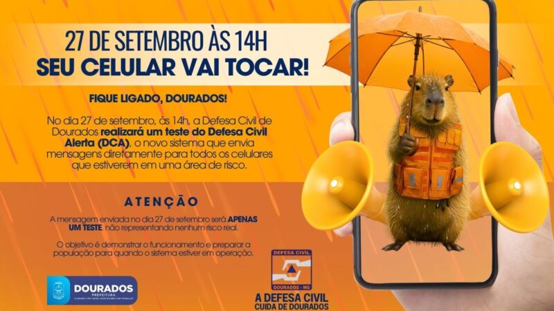 Defesa Civil de Dourados realiza neste sábado teste sobre novo sistema de alerta