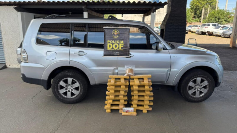 Jovem se passa por auditor do TCE, mas é preso com 71 quilos de droga em Pajero