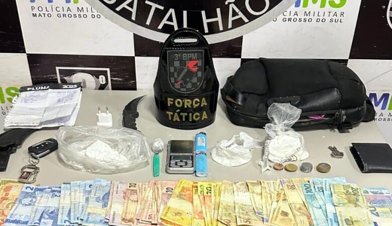 Dupla é presa com cocaína, euros e dólares em esquina ‘badalada’ do centro de Dourados