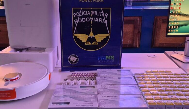 Medicamentos para emagrecer são encontrados escondidos dentro do estepe em rodovia de MS