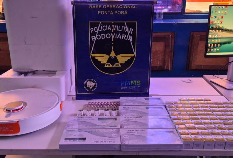 Medicamentos para emagrecer são encontrados escondidos dentro do estepe em rodovia de MS