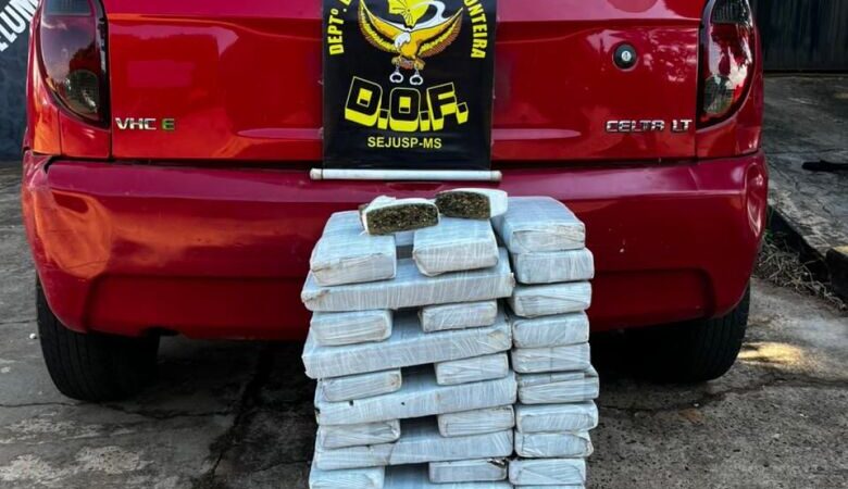 Nervosismo e versões contraditórias levam apreensão de 64 kg de maconha