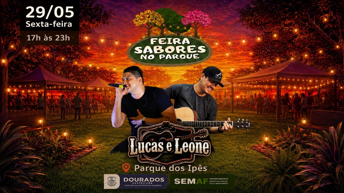 Feira Sabores agita Parque dos Ipês na sexta com show da dupla Lucas e Leone