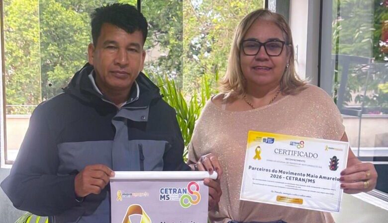 Caarapó recebe reconhecimento do Cetran/MS pelas ações desenvolvidas durante o Maio Amarelo 2026