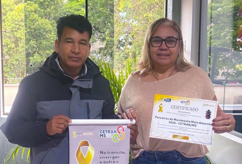Caarapó recebe reconhecimento do Cetran/MS pelas ações desenvolvidas durante o Maio Amarelo 2026