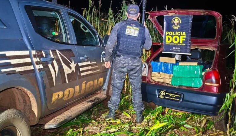 Veículo com quase 400 kg de maconha é abandonado durante fuga na MS-162