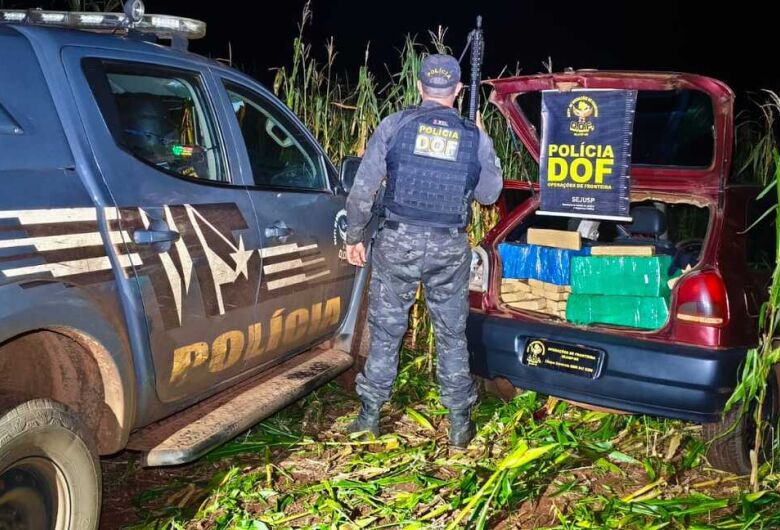 Veículo com quase 400 kg de maconha é abandonado durante fuga na MS-162