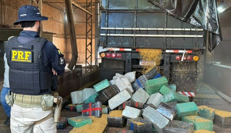 Carreta parada em rodovia chama atenção e polícia apreende mais de 5t de maconha