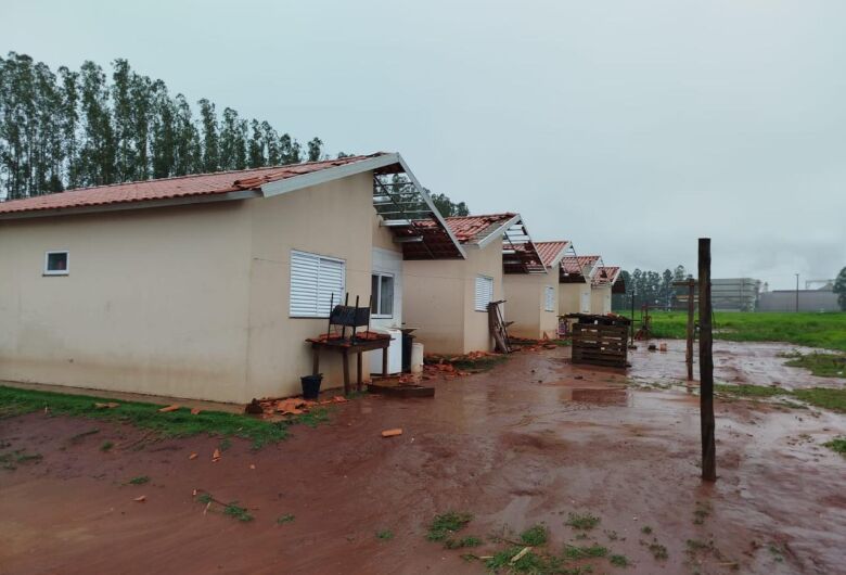 Prefeitura faz levantamento após temporal destelhar casas e derrubar árvores em Caarapó