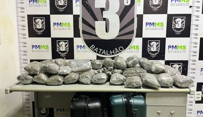 Paranaenses são presos em Dourados com mais de 60kg de drogas em carros de aplicativo